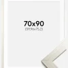 Ramme Silver Wood 70x90 cm - Passepartout Hvid 24x30 inches
