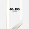 Ramme Silver Wood 40x100 cm - Passepartout Hvid 30x91 cm