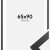 Ramme sort træ 65x90 cm - Passepartout Hvid 55x80 cm