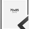 Ramme sort træ 70x85 cm - Passepartout Hvid 60x75 cm