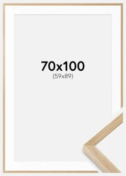 Ramme Soul Oak Veneer 70x100 cm - Passepartout Hvid 60x90 cm