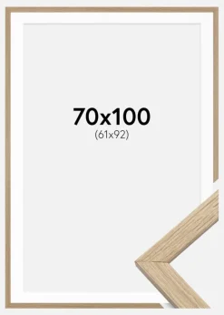 Ramme Stilren Eg 70x100 cm - Passepartout Hvid 62x93 cm