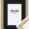 Ramme Stilren Eg 15x20 cm - Passepartout Sort 10x15 cm