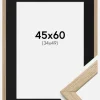 Ramme Stilren Eg 45x60 cm - Passepartout Sort 35x50 cm