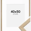 Ramme Stilren Eg 40x50 cm - Passepartout Hvid 28x35 cm