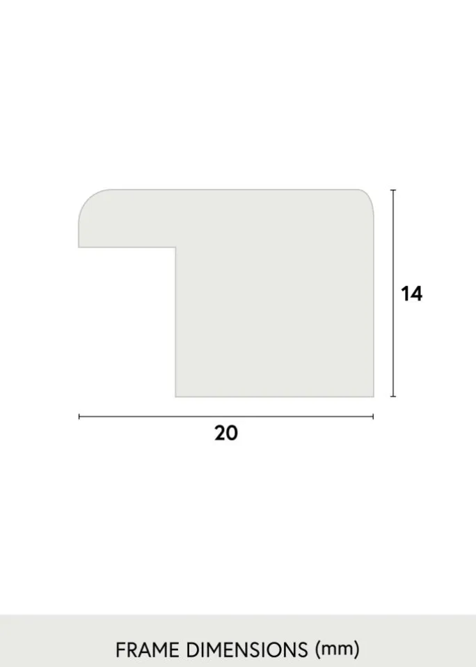 Ramme Stilren Eg 40x50 cm - Passepartout Hvid 28x35 cm