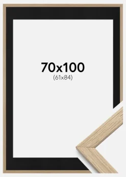 Ramme Stilren Eg 70x100 cm - Passepartout Sort 62x85 cm