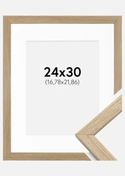 Ramme Stilren Eg 24x30 cm - Passepartout Hvid 7x9 inches