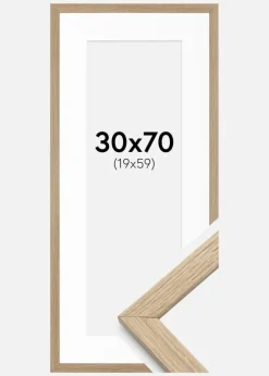Ramme Stilren Eg 30x70 cm - Passepartout Hvid 20x60 cm