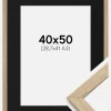 Ramme Stilren Eg 40x50 cm - Passepartout Sort 29,7x42 cm