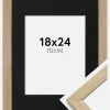 Ramme Stilren Eg 18x24 cm - Passepartout Sort 13x17 cm