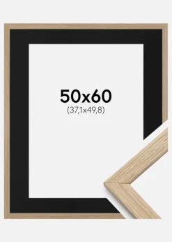 Ramme Stilren Eg 50x60 cm - Passepartout Sort 15x20 inches