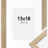 Ramme Stilren Eg 13x18 cm - Passepartout Hvid 9x12 cm