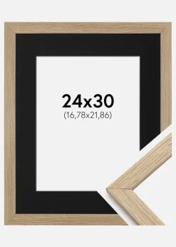 Ramme Stilren Eg 24x30 cm - Passepartout Sort 7x9 inches