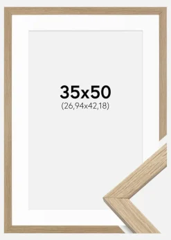 Ramme Stilren Eg 35x50 cm - Passepartout Hvid 11x17 inches