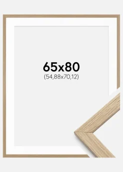 Ramme Stilren Eg 65x80 cm - Passepartout Hvid 22x28 inches