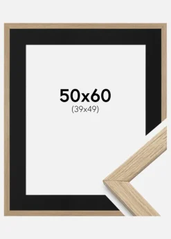 Ramme Stilren Eg 50x60 cm - Passepartout Sort 40x50 cm