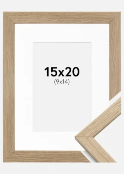 Ramme Stilren Eg 15x20 cm - Passepartout Hvid 10x15 cm