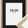 Ramme Stilren Eg 24x30 cm - Passepartout Sort 18x24 cm