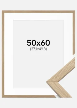 Ramme Stilren Eg 50x60 cm - Passepartout Hvid 15x20 inches