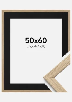 Ramme Stilren Eg 50x60 cm - Passepartout Sort 16x20 inches