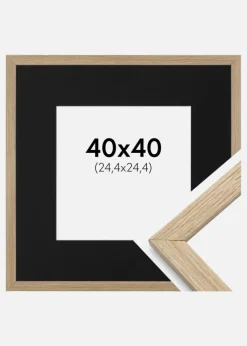 Ramme Stilren Eg 40x40 cm - Passepartout Sort 10x10 inches