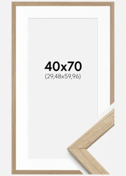 Ramme Stilren Eg 40x70 cm - Passepartout Hvid 12x24 inches