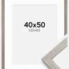 Ramme Stilren grå Eg 40x50 cm - Passepartout Hvid 31x41 cm