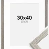 Ramme Stilren grå Eg 30x40 cm - Passepartout Hvid 22x32 cm