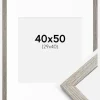 Ramme Stilren grå Eg 40x50 cm - Passepartout Hvid 30x41 cm