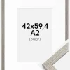 Ramme Stilren grå Eg 42x59,4 cm - Passepartout Hvid 25x38 cm