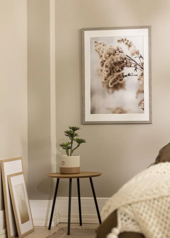 Ramme Stilren Grå Eg 70x100 cm - Passepartout Hvid 62x85 cm