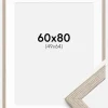 Ramme Stilren Greige Eg 60x80 cm - Passepartout Hvid 50x65 cm