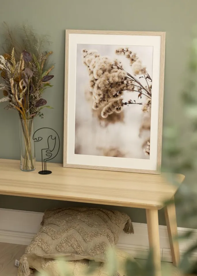 Ramme Stilren Greige Eg 40x50 cm - Passepartout Hvid 28x38 cm