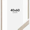 Ramme Stilren Greige Eg 40x60 cm - Passepartout Hvid 25x50 cm