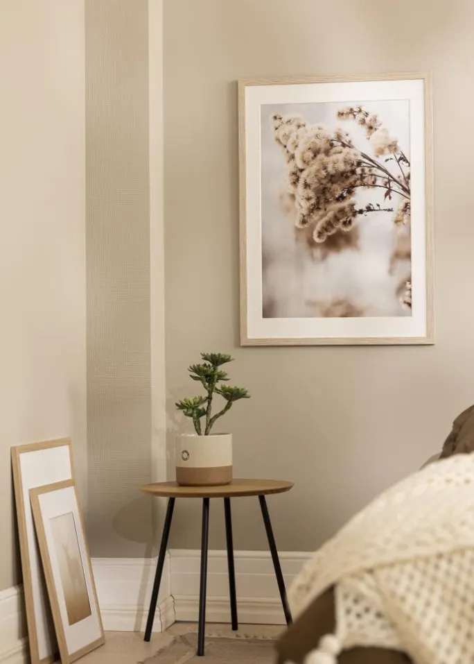 Ramme Stilren Greige Eg 70x100 cm - Passepartout Hvid 62x93 cm