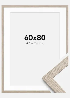 Ramme Stilren Greige Eg 60x80 cm - Passepartout Hvid 19x28 inches