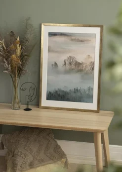 Ramme Stilren Guld 60x60 cm - Passepartout Hvid 50x50 cm