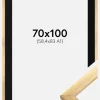 Ramme Stilren Guld 70x100 cm - Passepartout Sort 59,4x84 cm (A1)