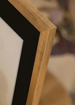 Ramme Stilren Guld 50x60 cm - Passepartout Sort 37x46 cm