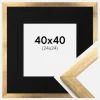 Ramme Stilren Guld 40x40 cm - Passepartout Sort 25x25 cm