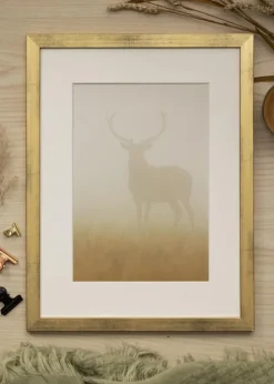 Ramme Stilren Guld 50x70 cm - Passepartout Hvid 33x56 cm