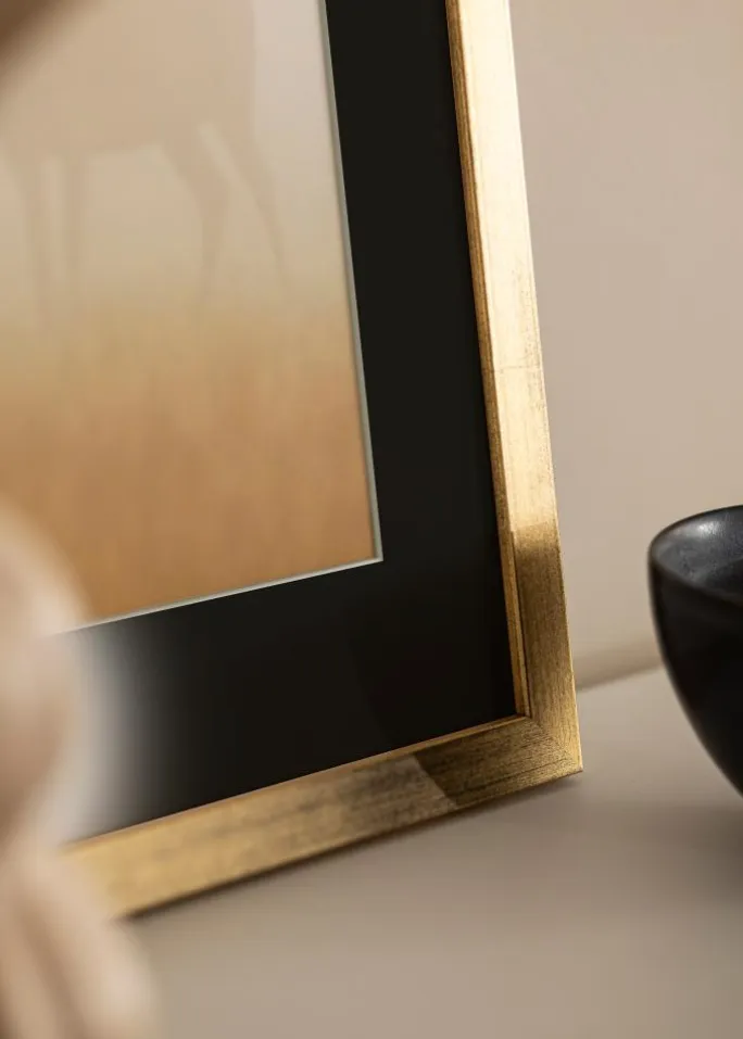 Ramme Stilren Guld 50x60 cm - Passepartout Sort 15x20 inches