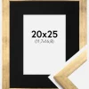 Ramme Stilren Guld 20x25 cm - Passepartout Sort 5x7 inches