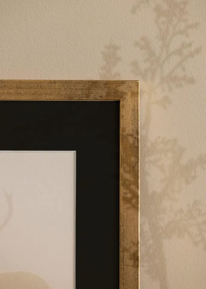 Ramme Stilren Guld 20x25 cm - Passepartout Sort 5x7 inches