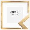 Ramme Stilren Guld 30x30 cm - Passepartout Hvid 8x8 inches
