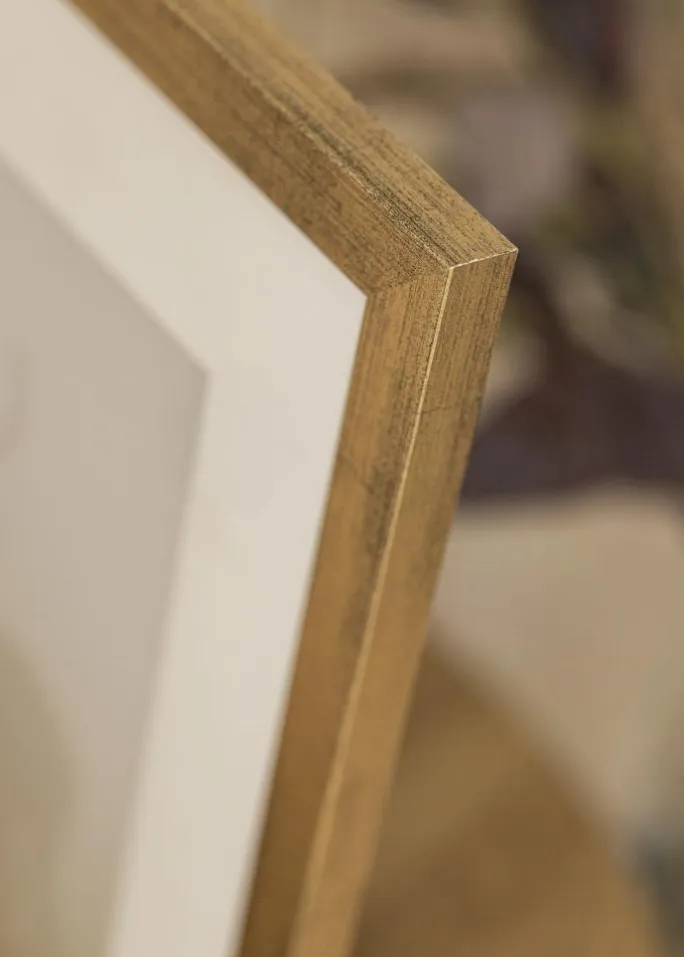 Ramme Stilren Guld 42x59,4 cm (A2) - Passepartout Hvid 25x38 cm