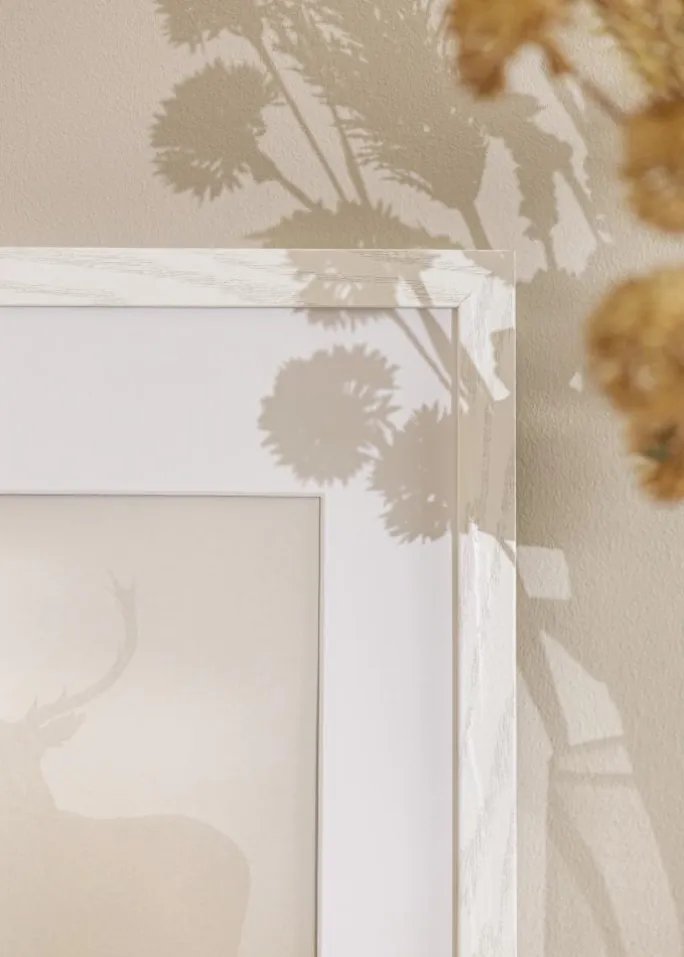 Ramme Stilren Hvid Eg 60x80 cm - Passepartout Hvid 50x69 cm