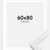 Ramme Stilren Hvid Eg 60x80 cm - Passepartout Hvid 50x60 cm