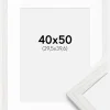 Ramme Stilren hvid Eg 40x50 cm - Passepartout Hvid 12x16 inches
